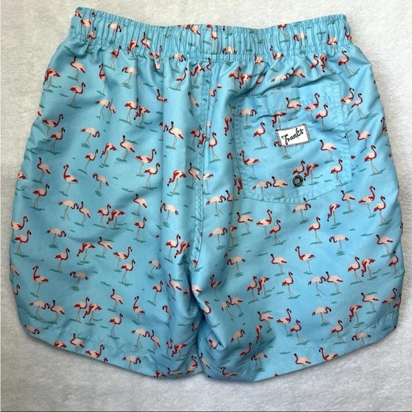 Franks Australia Men Sz L Pink Flamingos Print Swim Trunks Mesh Lined Beach - Picture 6 of 12
